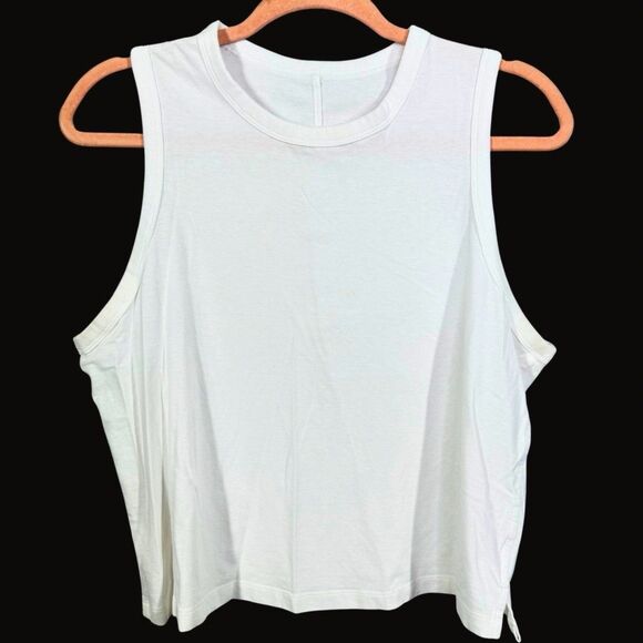 Lululemon Tops - Lululemon Shirt Womens 10 Orange Muscle Love Crop Tank Pima Cotton Stretch Gym